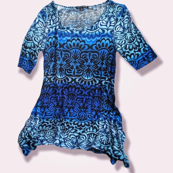 Ombre Blue Tunic Top - Picture 1 of 3